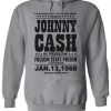 Johnny Cash In Person Folsom State Prison Hoodie