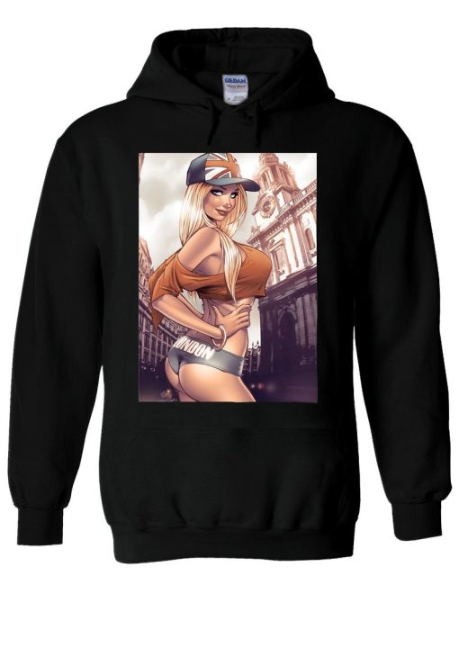 London Girl Sexy with Hat Hoodie