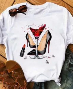 White Casual Print Patchwork O Neck T-Shirt