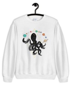 Galaxy Juggling Octopus Unisex Crewneck Sweatshirt