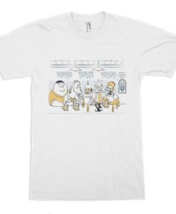 Cartoons Combo Friends At The Bar T-Shirt