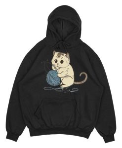 Cat Playing With A Ball Of String Hoodie