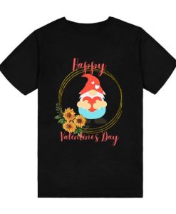 Happy Valentines Day Gnomes With Leopard Sunflower Valentine T-Shirt