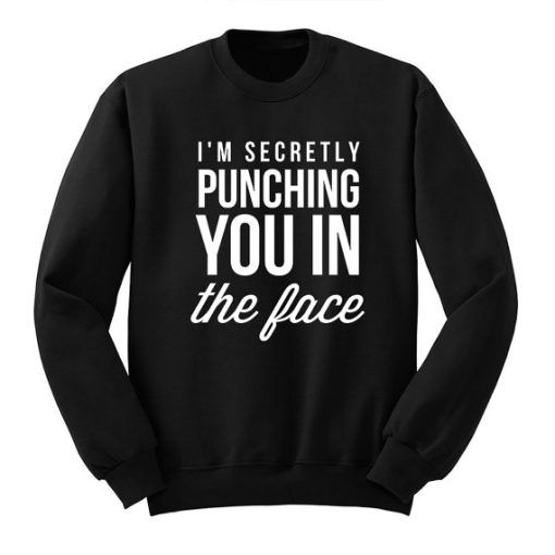 I’m Secretly Punching You in the Face, Sarcasm College Sweatshirt