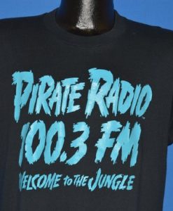 80s Pirate Radio 100.3 FM Welcome To the Jungle t-shirt