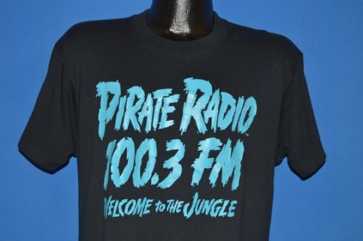 80s Pirate Radio 100.3 FM Welcome To the Jungle t-shirt