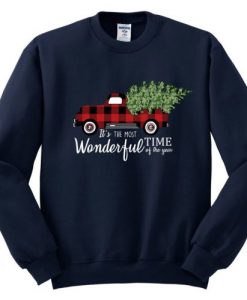 Christmas Plaid Car Fleece Sweatshirt