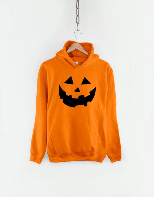 Orange Pumpkin Face Halloween Hoodie