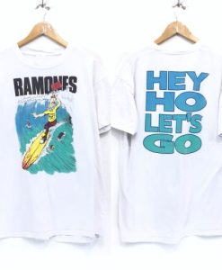 Ramones Surfing Spellout Hey Ho Let’s Go T Shirt Twoside